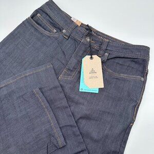 prAna Men's Bridger Slim Fit Straight Leg 5 Pocket Jean, W30 x L36, Denim Blue